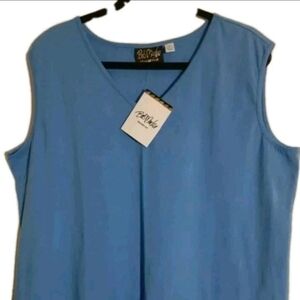 BOB MACKIE Women's Light Blue Sleeveless Blouse Size XL NWT